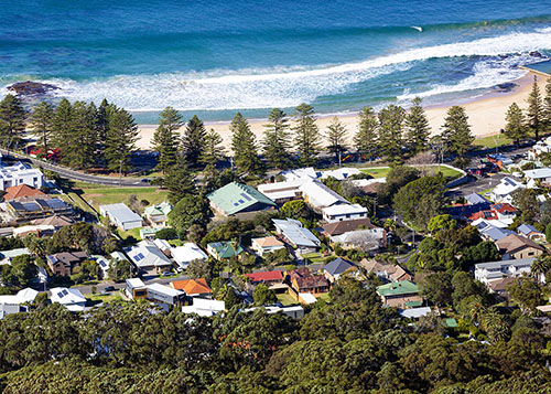 Aerial view of Wollongong