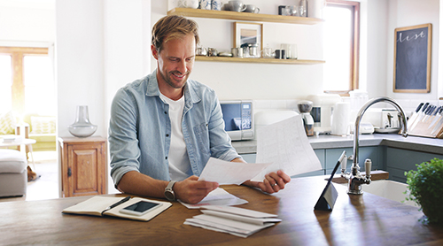 Man going over documents