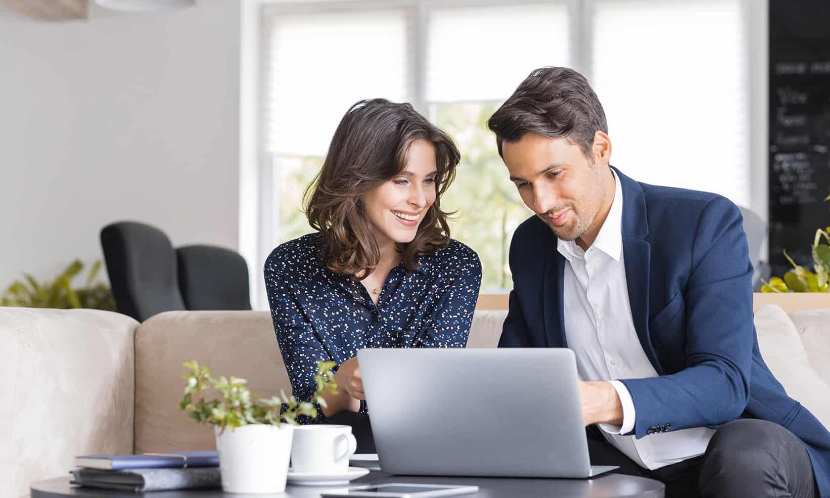 couple using computer