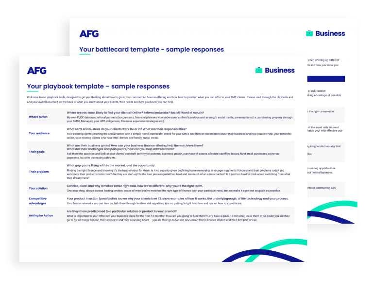 Business Finance Playbook Template AFG